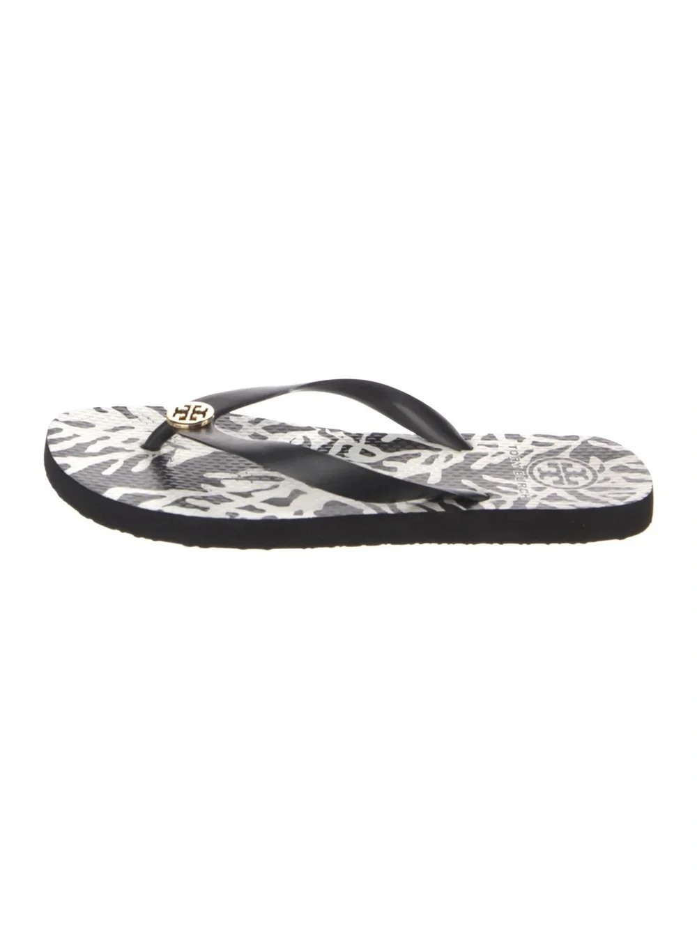 Tory Burch Coral-Print double T Logo Flip Flops